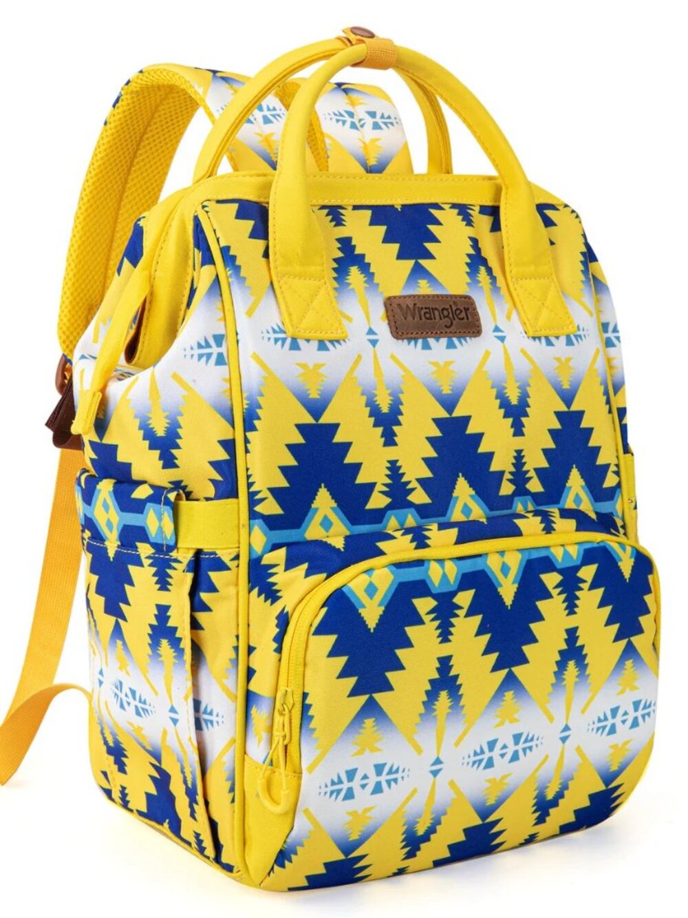 Wrangler Aztec Printed Callie Backpack/Diaper Bag - Yellow
